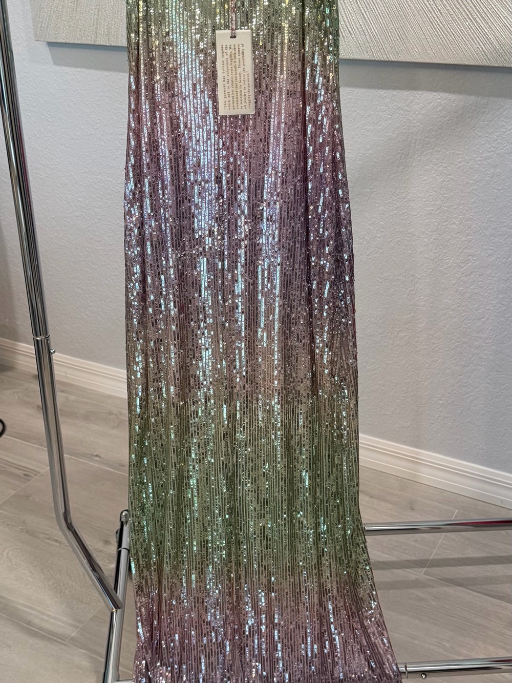 NWT LoveShackFancy Grand Lilac Leaves Sequin Maxi Dress Size 8 $695